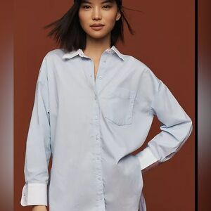 The Bennett Buttondown Shirt Sky Blue by Maeve: Linen Edition Size xs